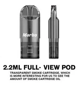 Marbo Zero Pod Juice ภาพมุมมองด้านหน้าและด้านข้าง หัวพอตมาโบ