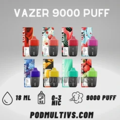 Vazer 9000 Puffs ราคาส่ง พอตใช้แล้วทิ้ง 9000 คำ หลากลหายรสชาติ